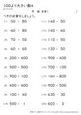 100より大きい数 計算 不等号 小学生無料算数学習プリント 無料プリントのぷりんと３６５